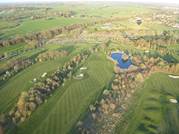 Aerial picture of the Braintree Golf Club at Stisted.on an Essex  balloon ride