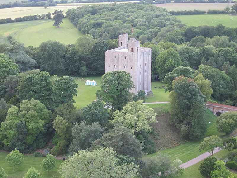 You get views of things that are often invisible to road users when you go on a balloon flight over Essex. Whilst the top of the Norman keep of Hedingham Castle is visible from some distance, the main Georgian house is normally hidden from view. And of course aerial views give a much better perspective of the setting of these fine historic buildings