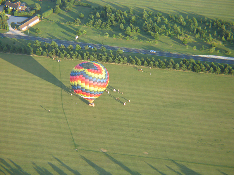 It is easy to see the perimeter and runways of the original airfield at Earls Colne as you fly over Essex in a hot air balloon. A World War II base for B17 Flying Fortress aircraft from the United States Air Force, this was one of 27 airfields hastily constructed during the early years of the war. It is something special to take off in a hot air balloon from a site with such a strong aviation history.